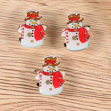 Christmas Cartoon LED Light Flashing Brooch Pin Toggle Red And Blue Light